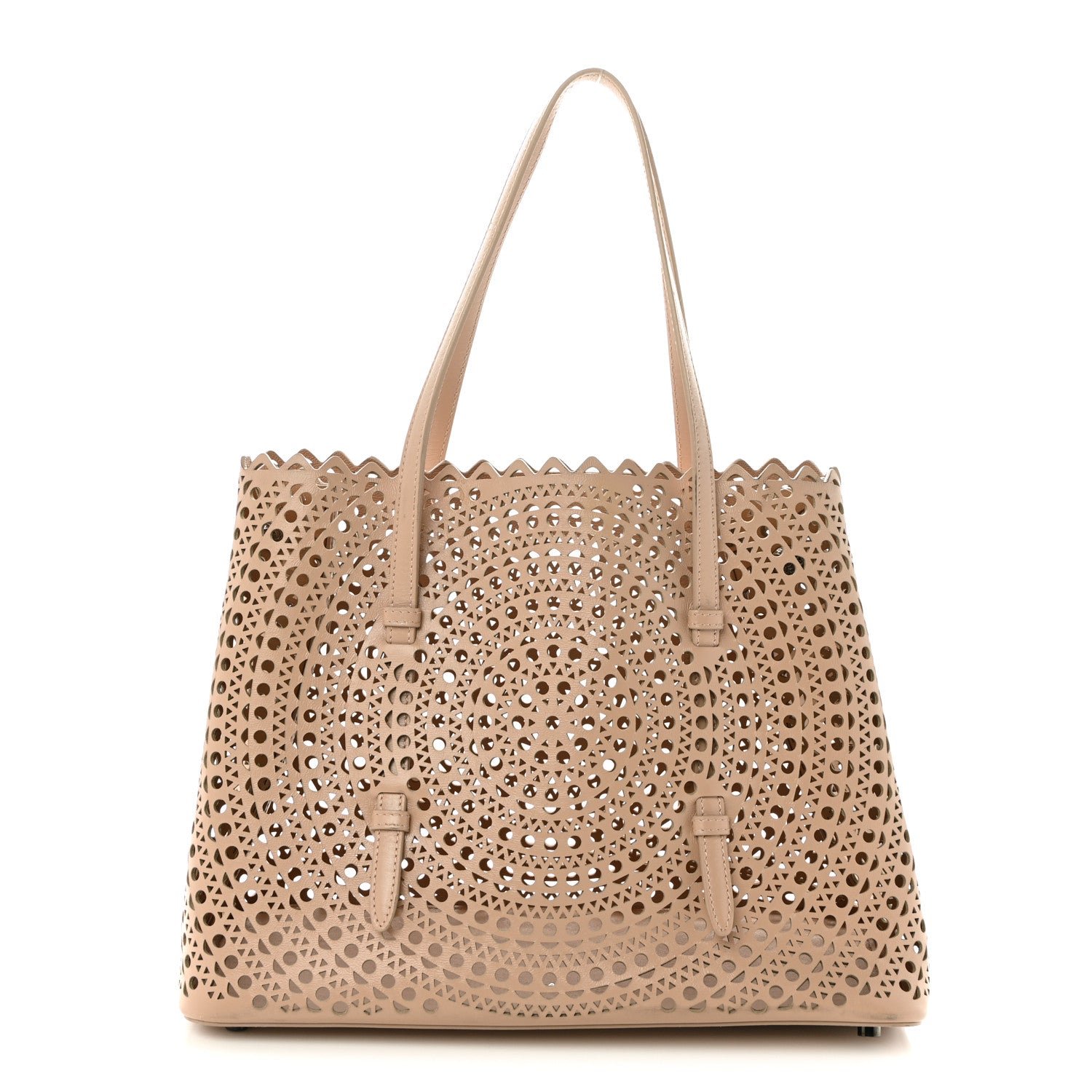 Alaia Alaia Calfskin Vienne Mina 32 Bag Sandy