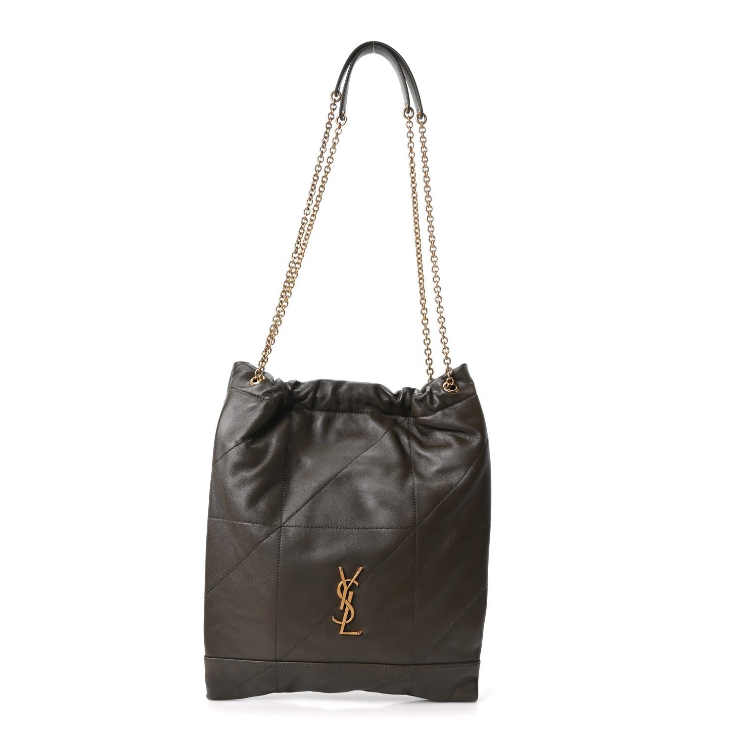 Saint Laurent Lambskin Matelasse Monogram Medium Jamie 4.3 Pochon Light Musk