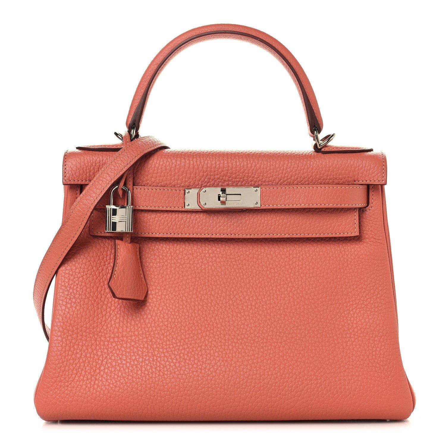 Hermes Hermes Taurillon Clemence Kelly Retourne 28  Rose Thé
