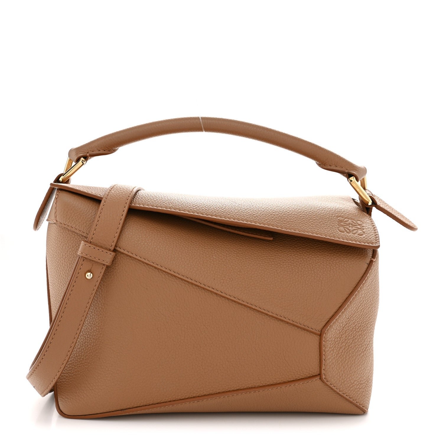 Loewe Loewe Grained Calfskin Small Puzzle Edge Bag Toffee