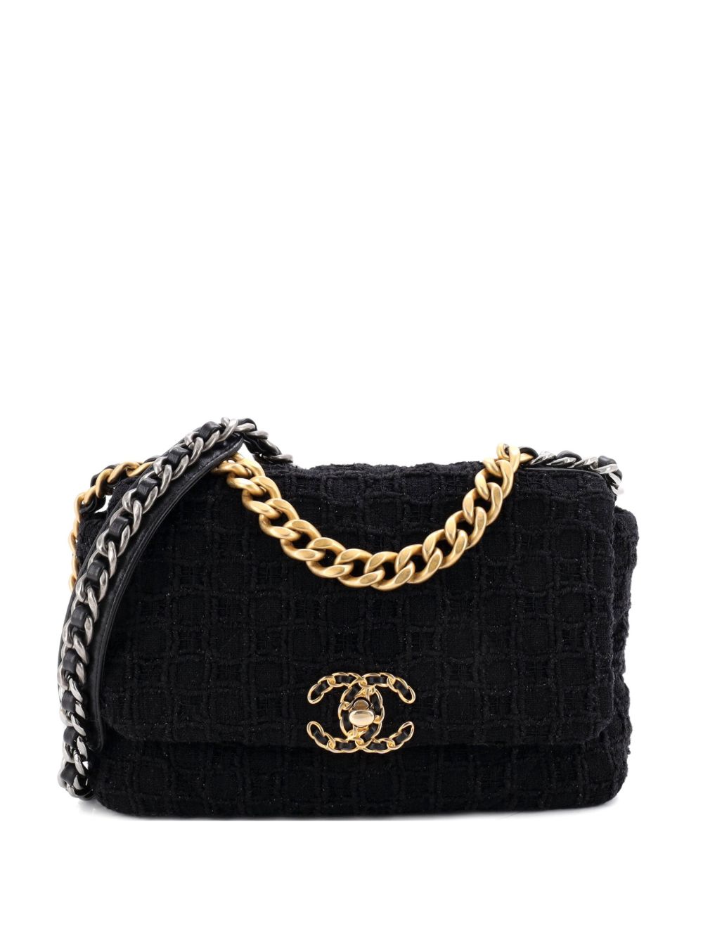 19 Flap Bag Quilted Tweed Medium crossbody bag
