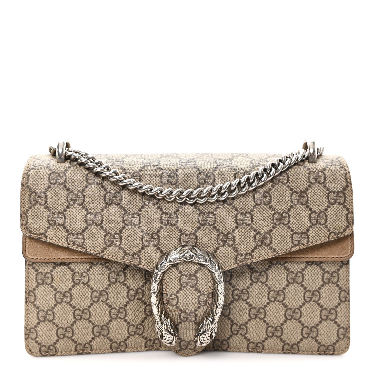 Gucci GG Supreme Monogram Small Dionysus Shoulder Bag Taupe