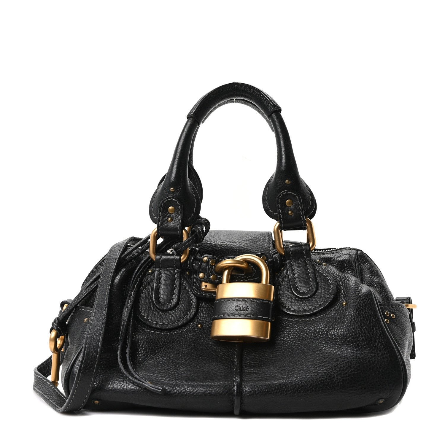 Chloe Chloe Calfskin Small Paddington Satchel Black