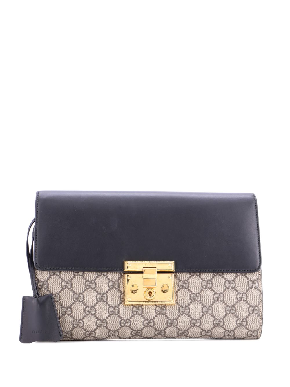 Padlock GG Canvas and Leather Large clutch bag