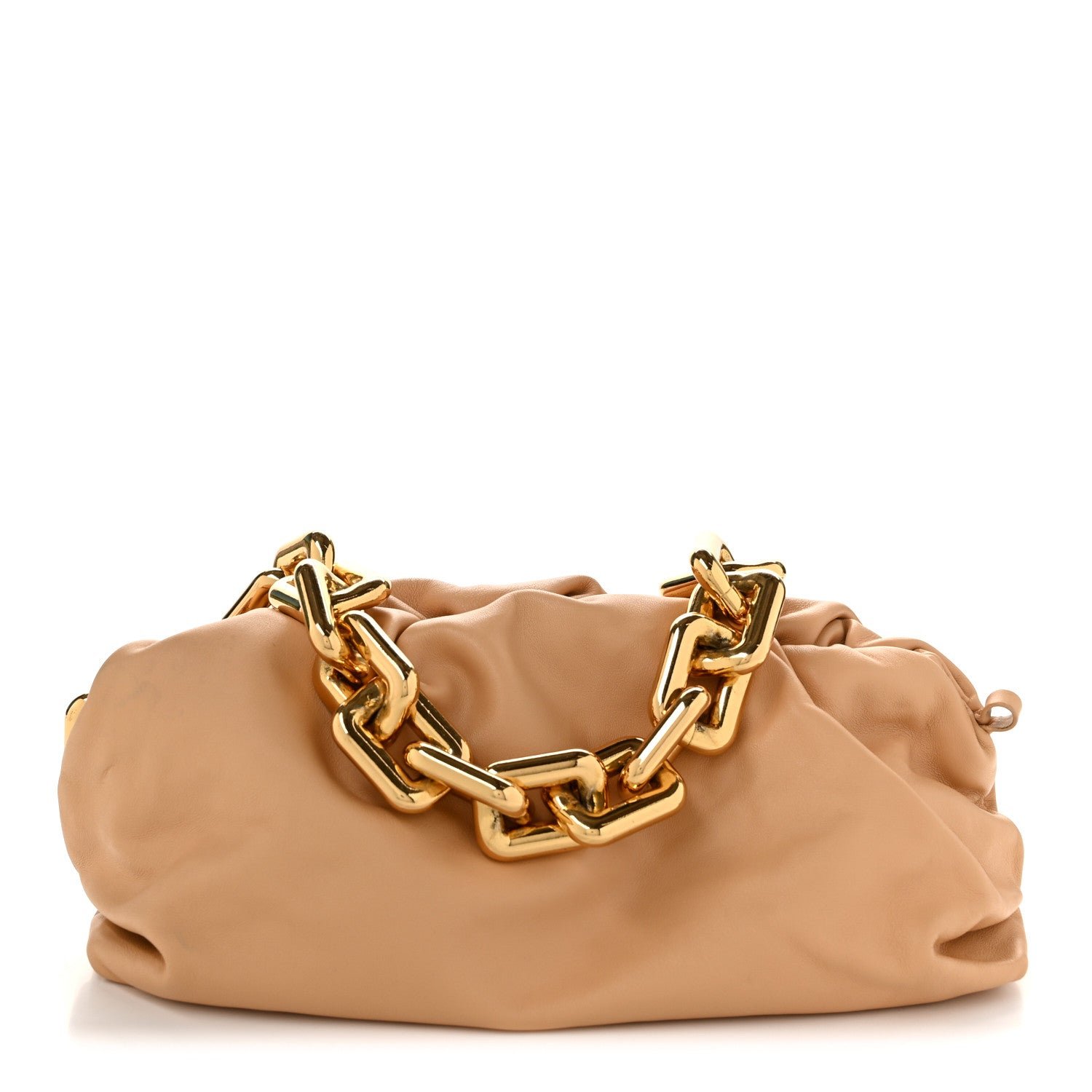 Bottega Veneta Calfskin The Pouch Chain Almond
