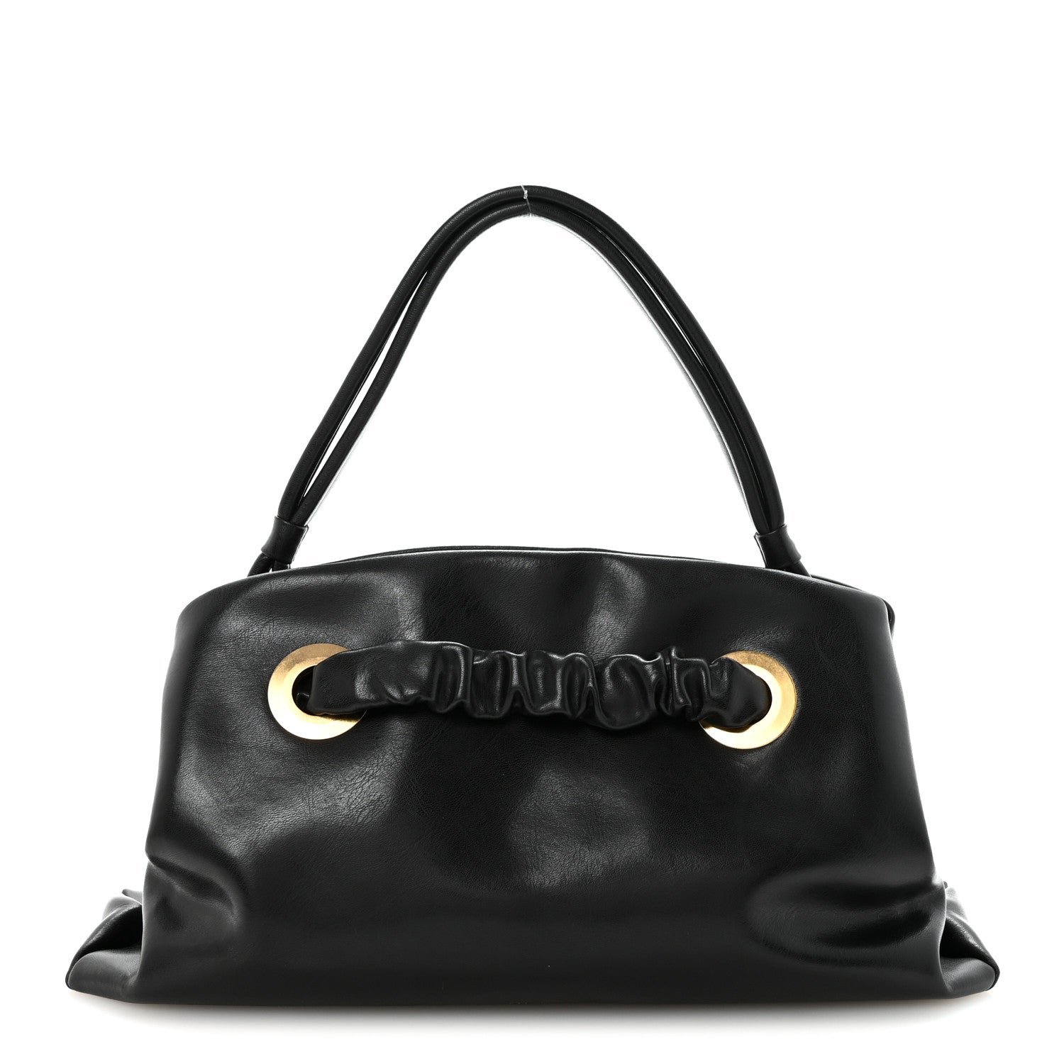 Celine Celine Smooth Calfskin Eyelet Small Top Handle Bag Black