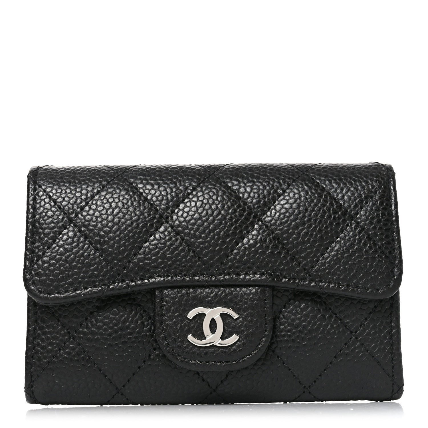 Chanel Caviar Quilted Flap Card Holder Black