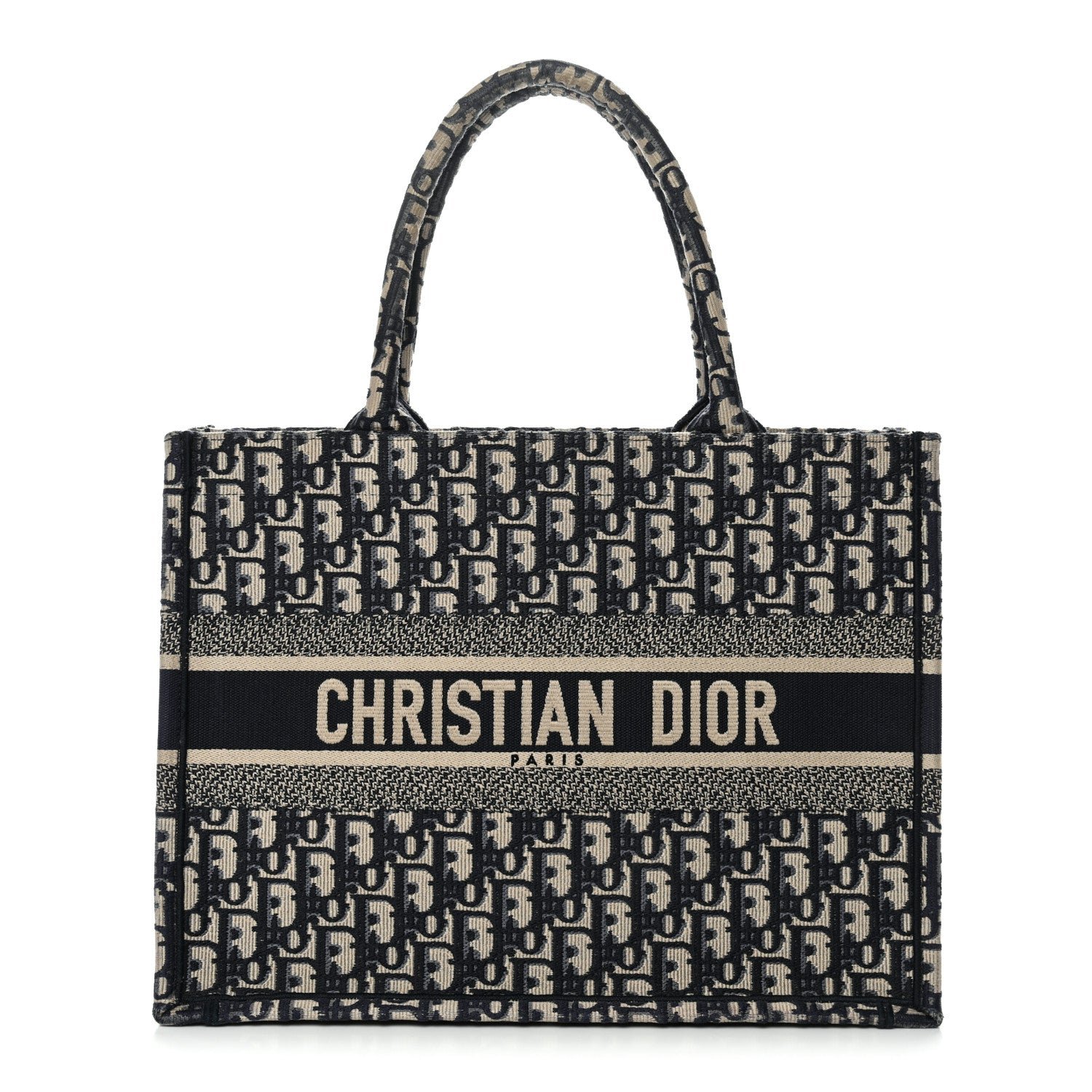 Christian Dior Oblique Medium Book Tote Blue Multicolor