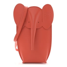 Loewe Calfskin Elephant Pouch Crossbody Bag Vermillion