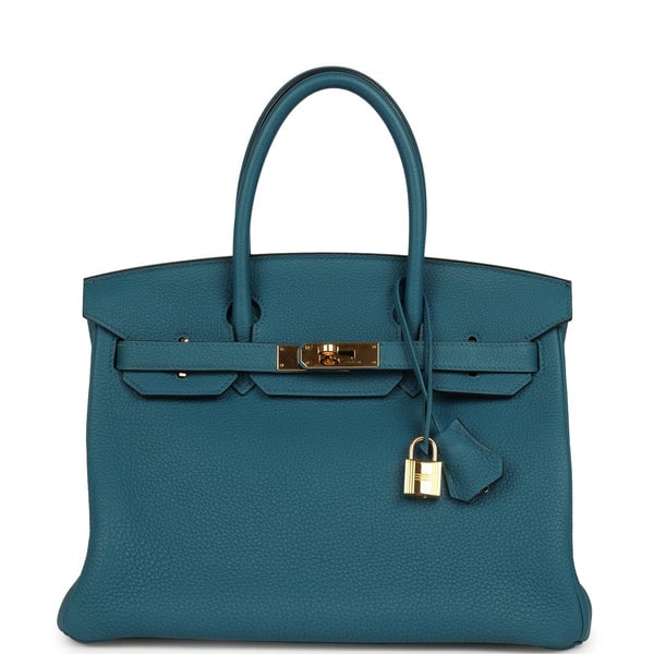 Hermes Pre-owned Hermes Birkin 30 Cobalt Togo Gold Hardware