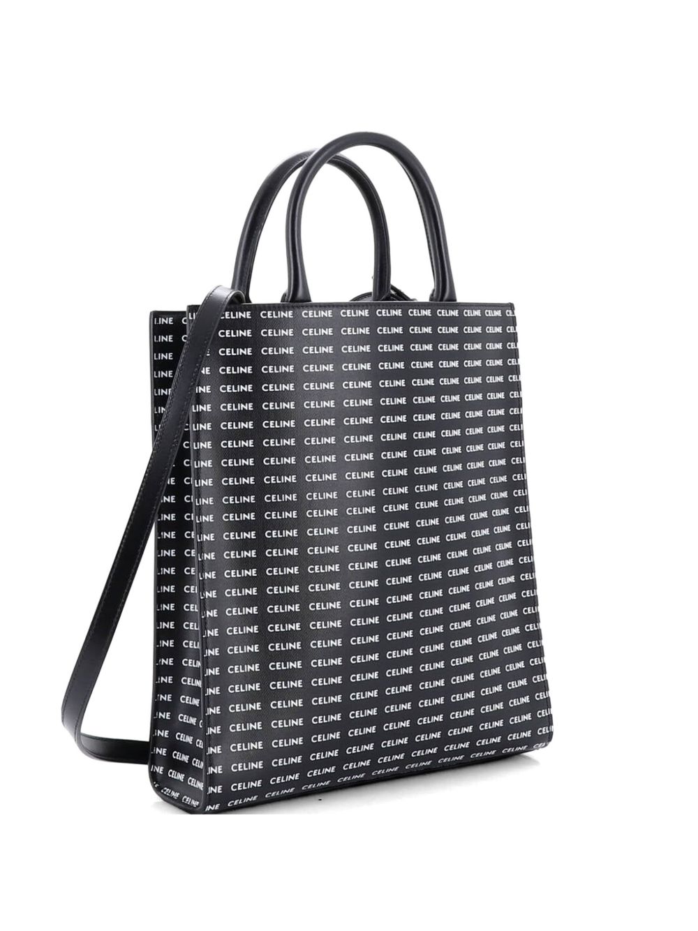 Celine Vertical Cabas Tote All Over Logo Print Leather Small satchel