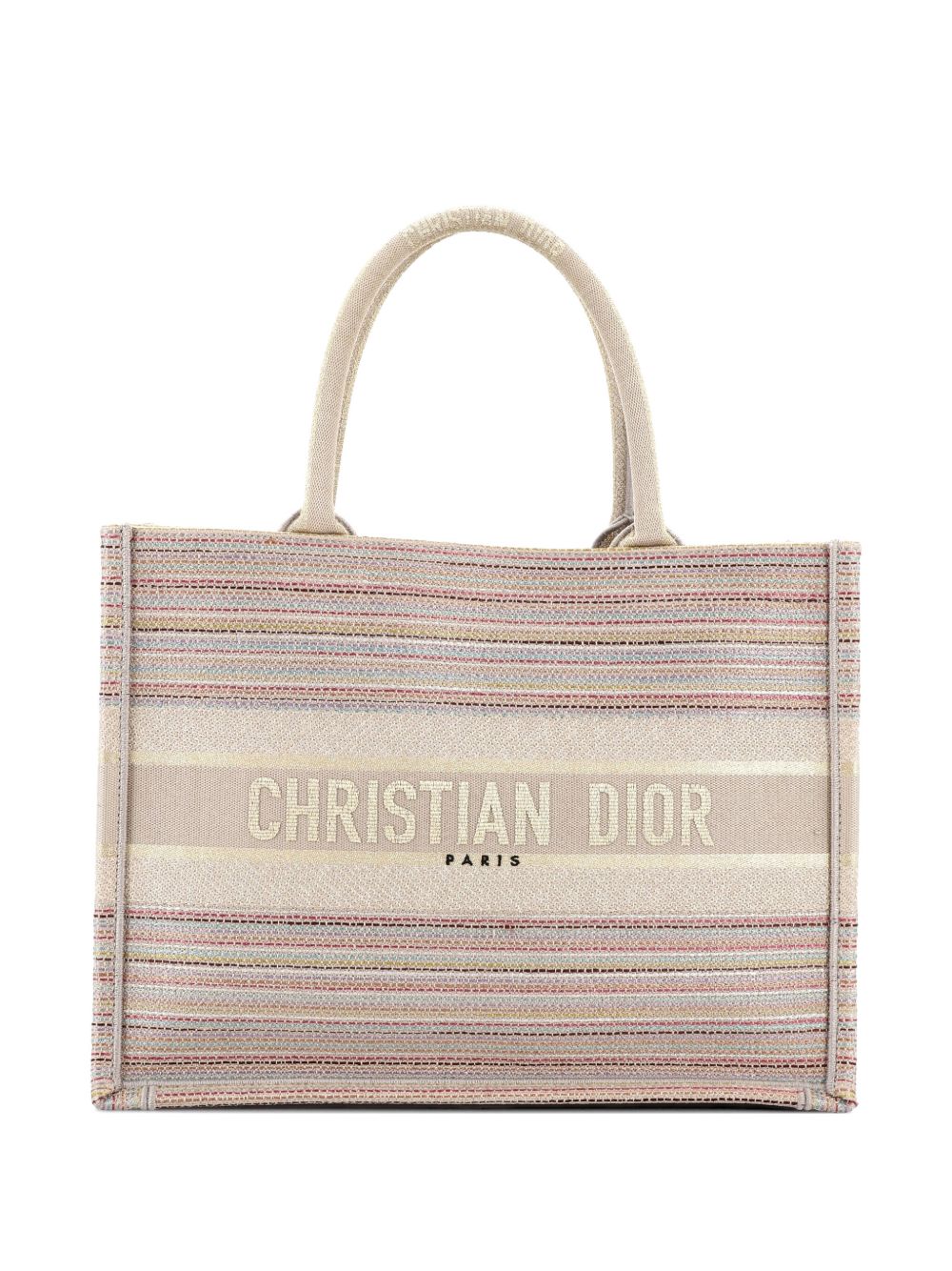 Dior Book Multicolor Stripes Embroidered Canvas Medium tote bag
