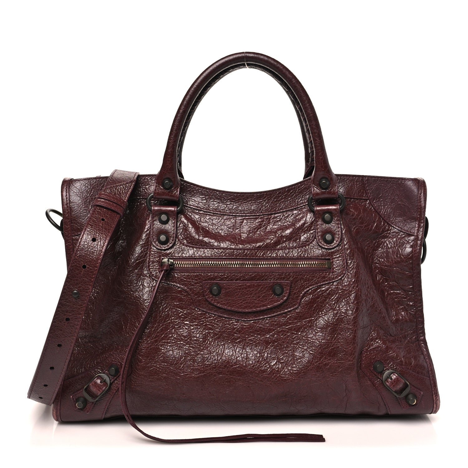 Balenciaga Agneau Classic Hardware Medium Le City Dark Burgundy