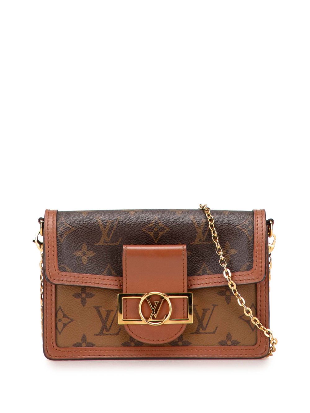 Louis Vuitton 2021-2025 Monogram Reverse Dauphine Wallet on Chain crossbody bag