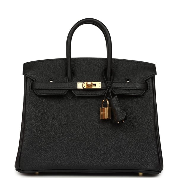 Hermes Hermes Birkin 25 Black Togo Gold Hardware
