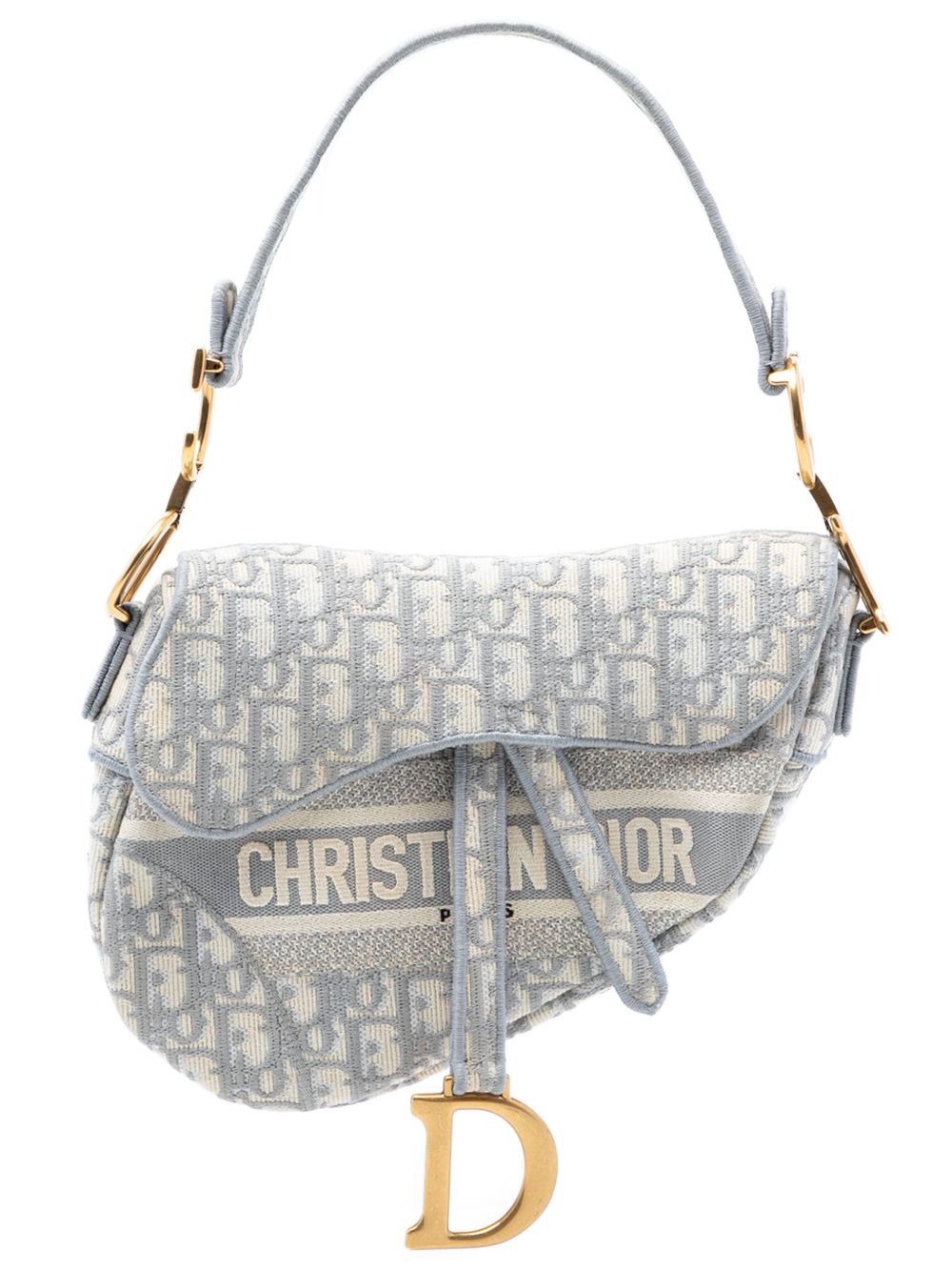 Dior 2020 Oblique Embroidered Canvas Saddle Bag shoulder bag