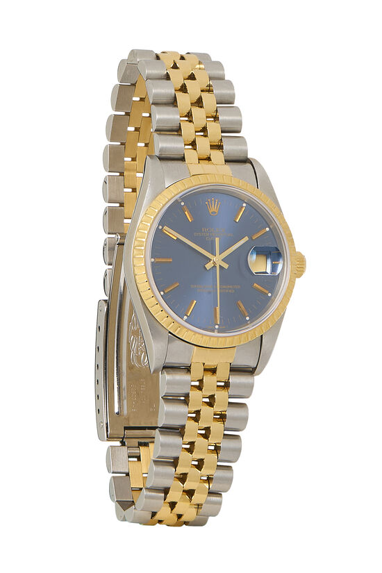 Rolex Blue Dial Stainless Steel Oyster Perpetual Datejust 15223 34mm