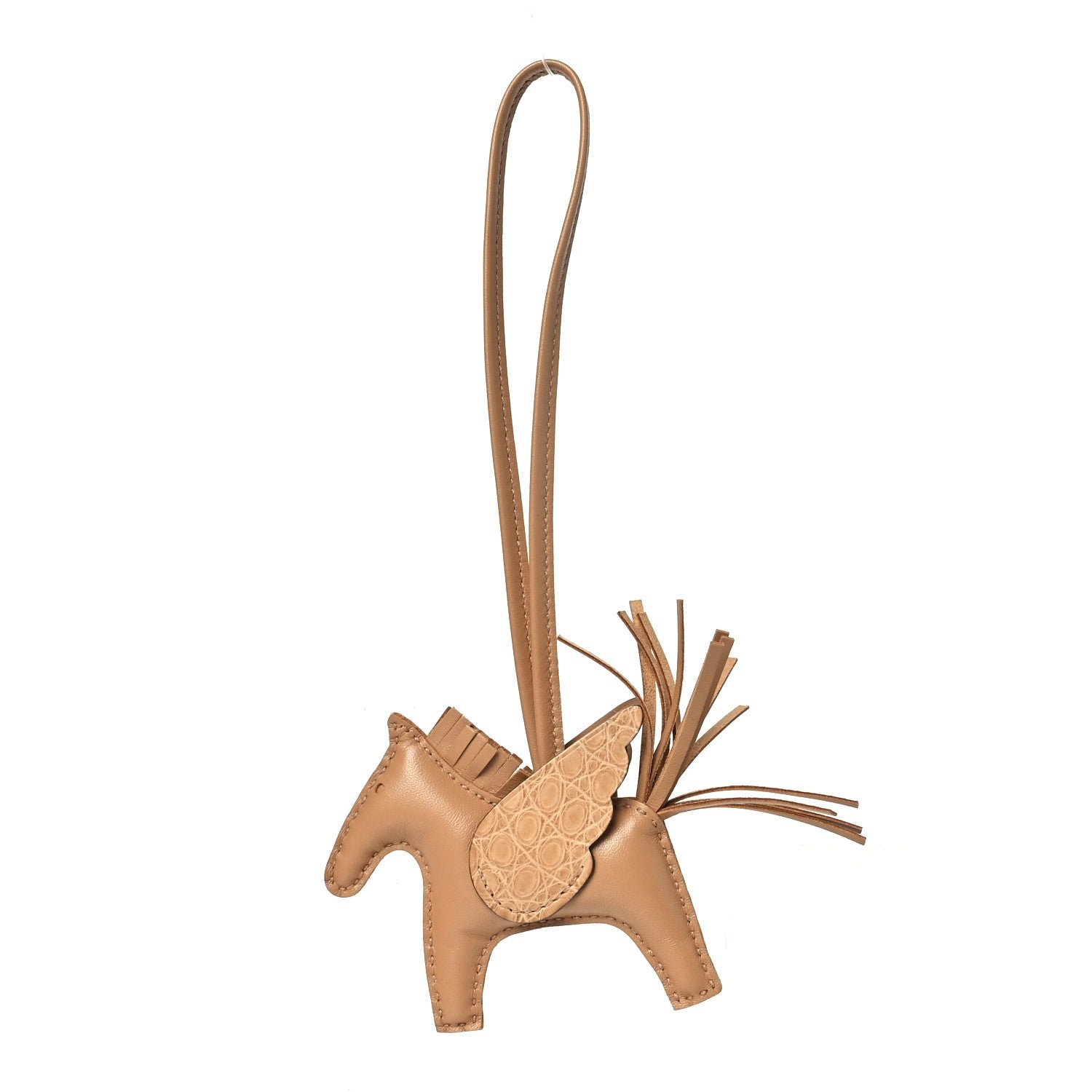 Hermes Milo Lambskin Matte Alligator Touch Grigri Rodeo Pegase Horse Bag Charm PM Chai