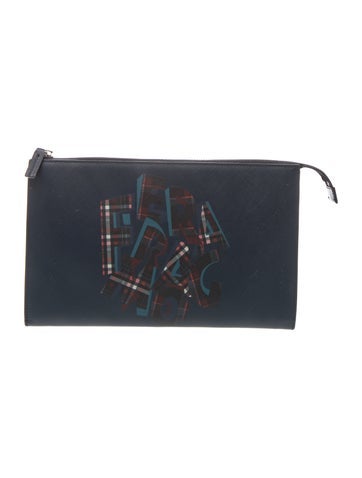 Saffiano Leather Clutch
