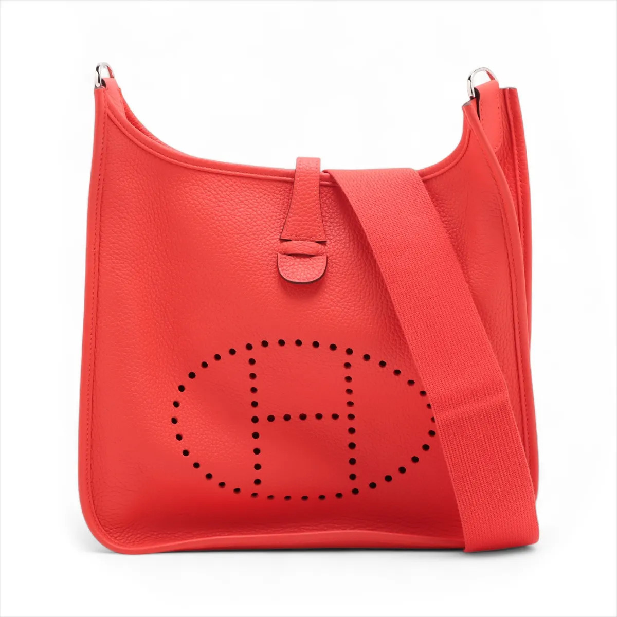 Hermès evelyn 3 29 PM Taurillon Clemence Orangefield Silver Metal Fittings