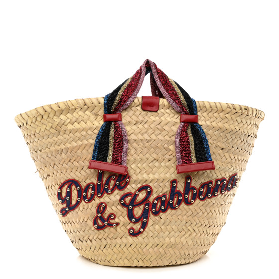 Dolce & Gabbana DOLCE &amp; GABBANA Woven Raffia Kendra Logo Tote Multicolor