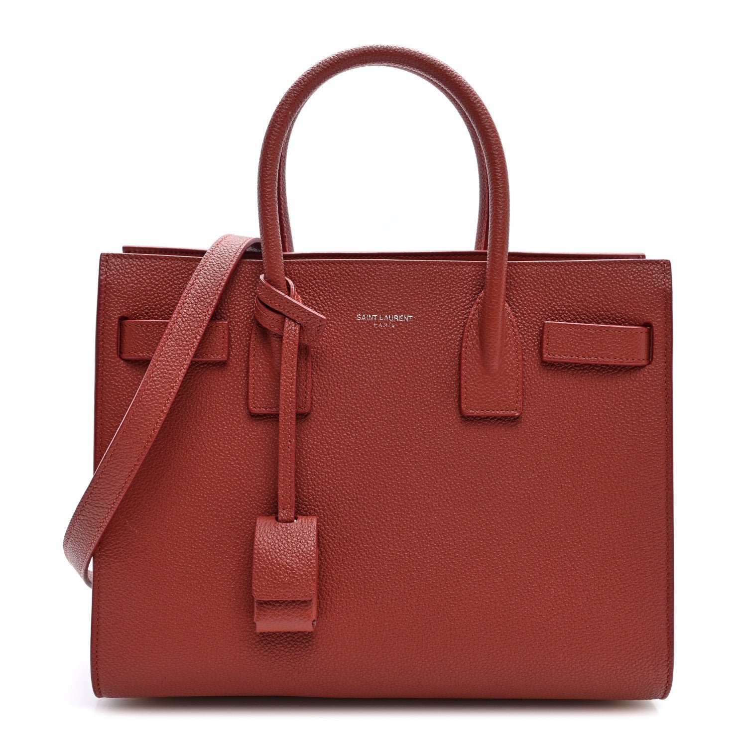 Saint Laurent Grained Calfskin Topstich Baby Sac De Jour Mystic Rose