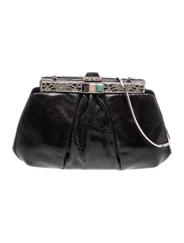 Embossed Leather Evening Bag