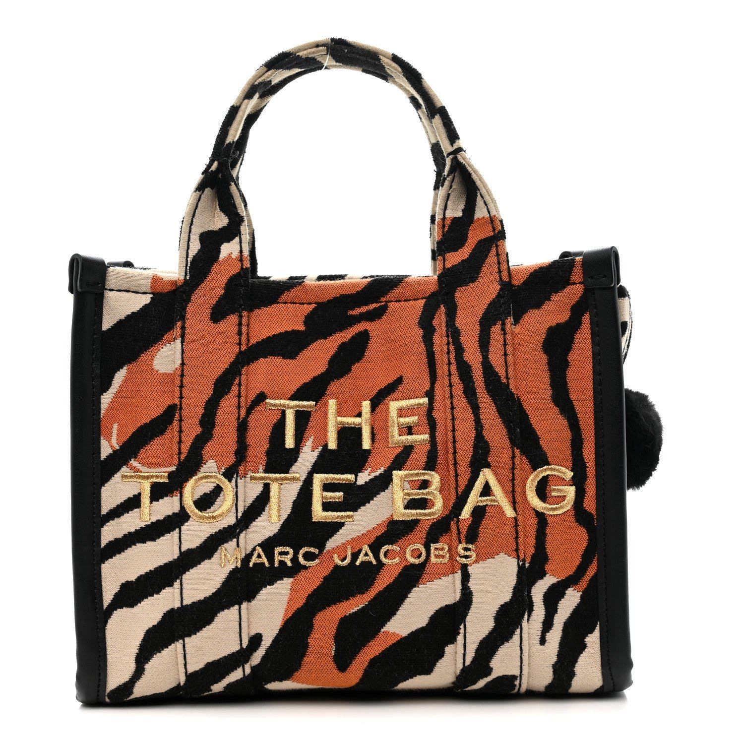 Marc Jacobs Cotton Canvas Zebra Tiger Print Mini The Traveler Tote Bag