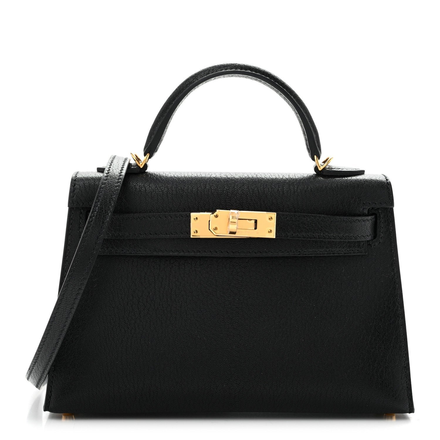 Hermes Chevre Mysore Mini Kelly Sellier 20 Black