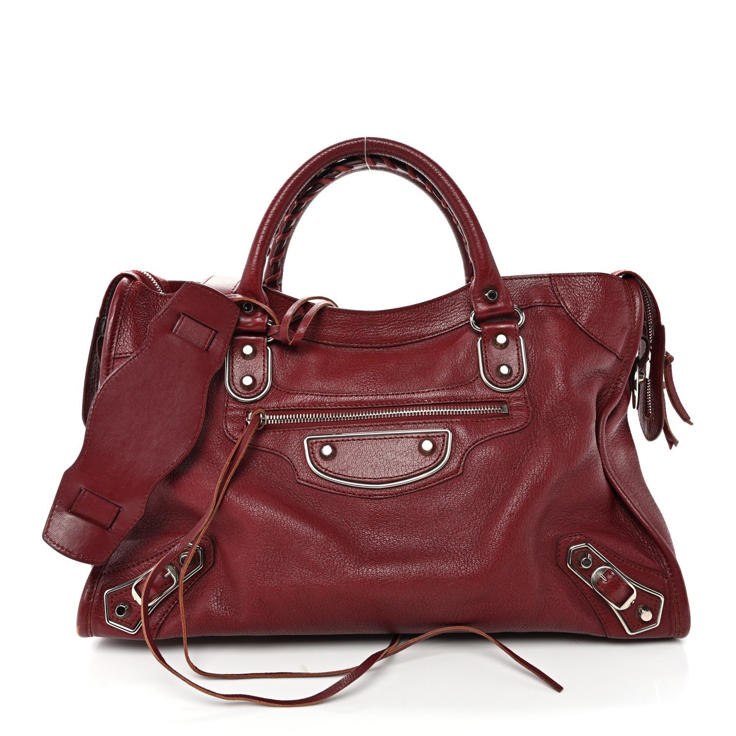 Balenciaga Chevre Silver Metallic Edge Hardware City Cassis