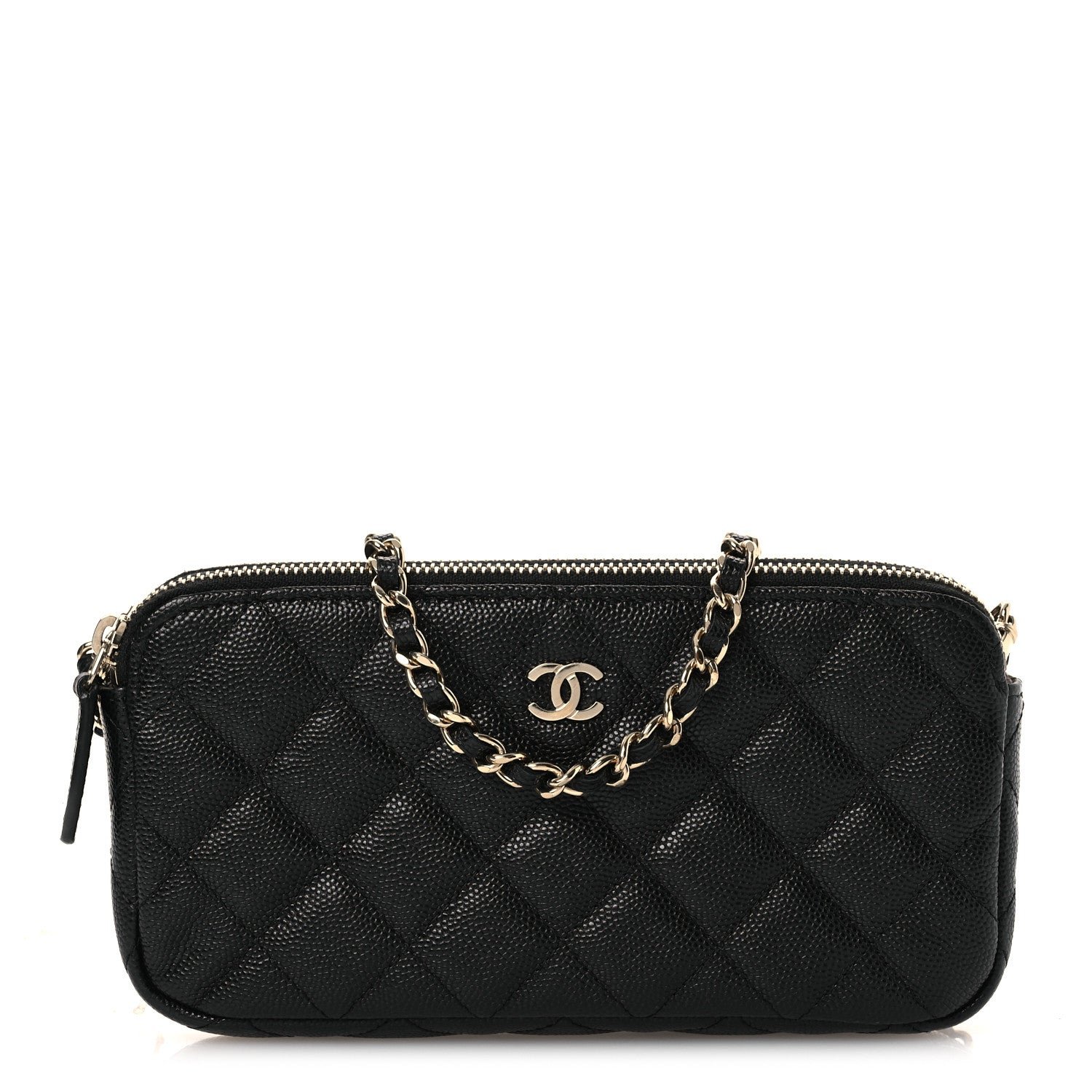 Chanel Caviar Quilted Small Clutch With Chain Black