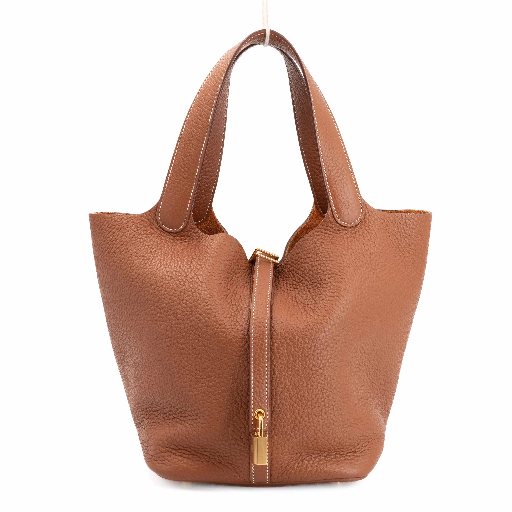 Excellent ( Rank SA ) HERMÈS Picotin Lock MM Gold (37) Clemence Gold hardware U (2022)