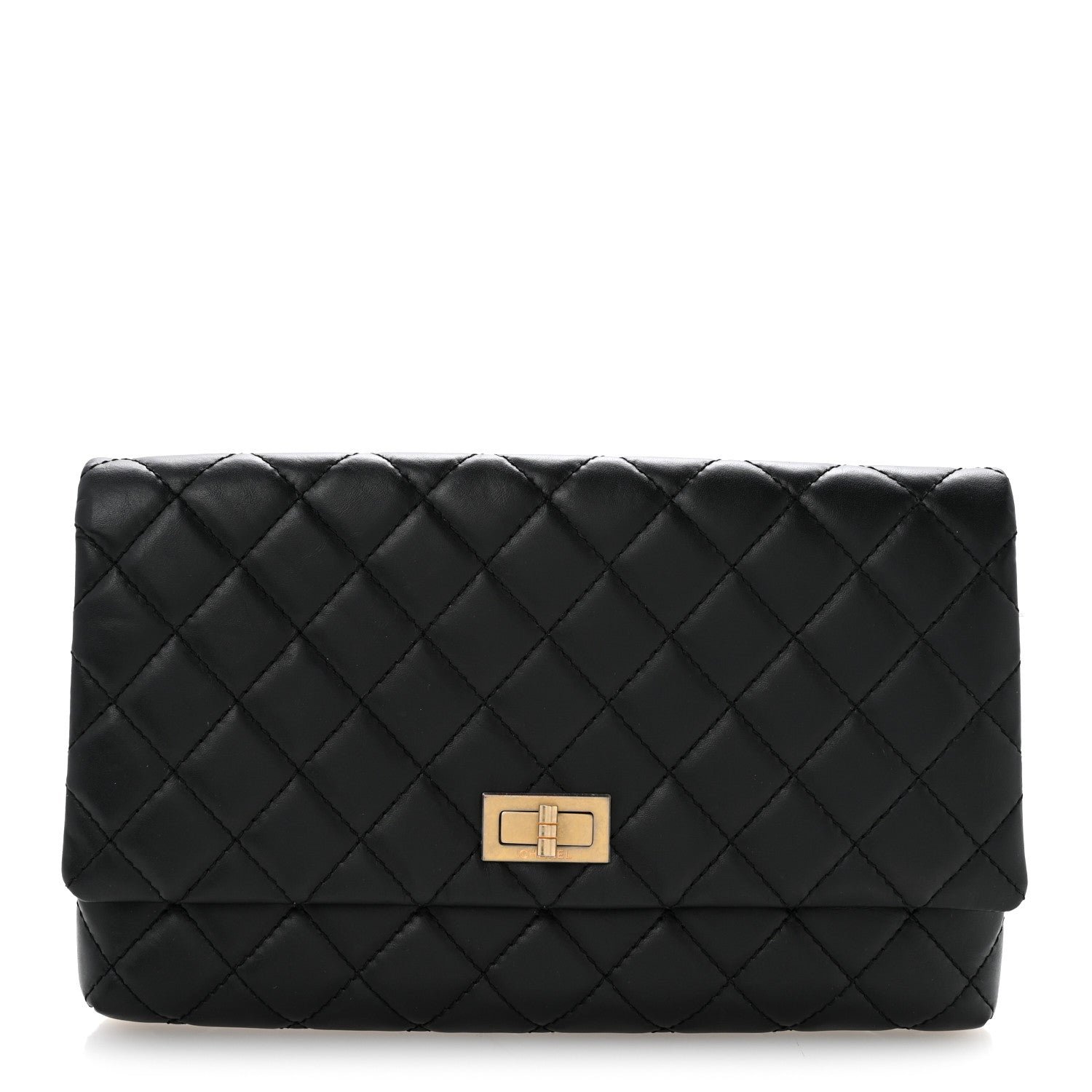 Chanel Aged Calfskin Quilted Reissue 2.55 Clutch Black