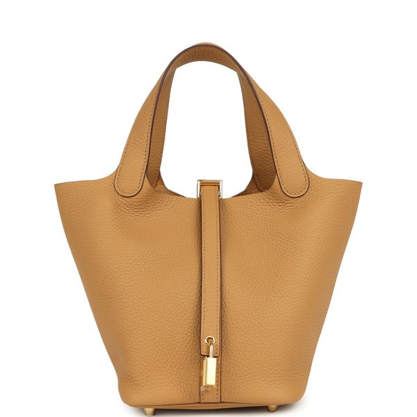 Hermes Hermes Picotin Lock 18 Biscuit Clemence Gold Hardware