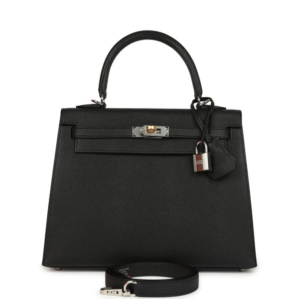 Hermes Hermes Kelly Sellier 25 Black Epsom Electrum Hardware