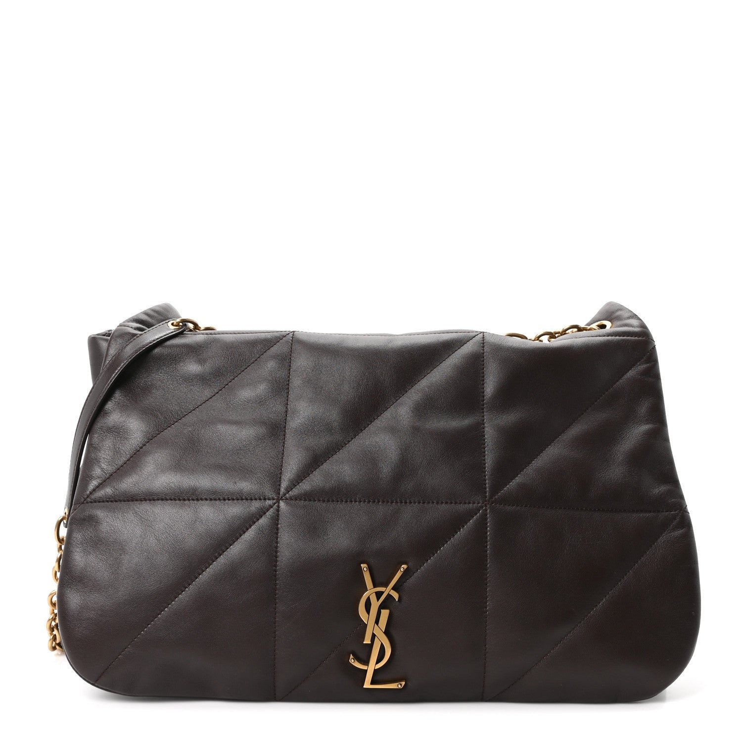 Saint Laurent Lambskin Matelasse Monogram Large Jamie 4.3 Dark Sweet Chocolate