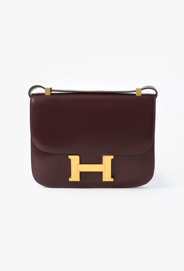 Hermes Vintage Burgundy Box Constance 23