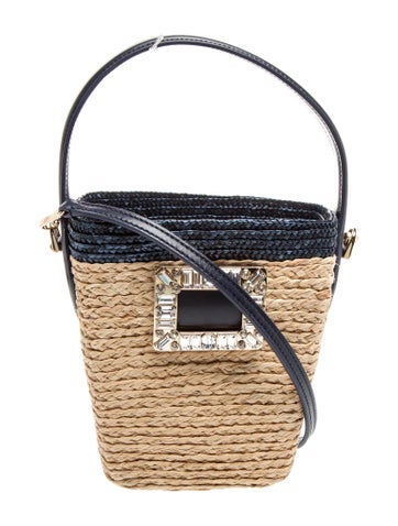 Roger Vivier Raffia Bucket Bag w/ Tags