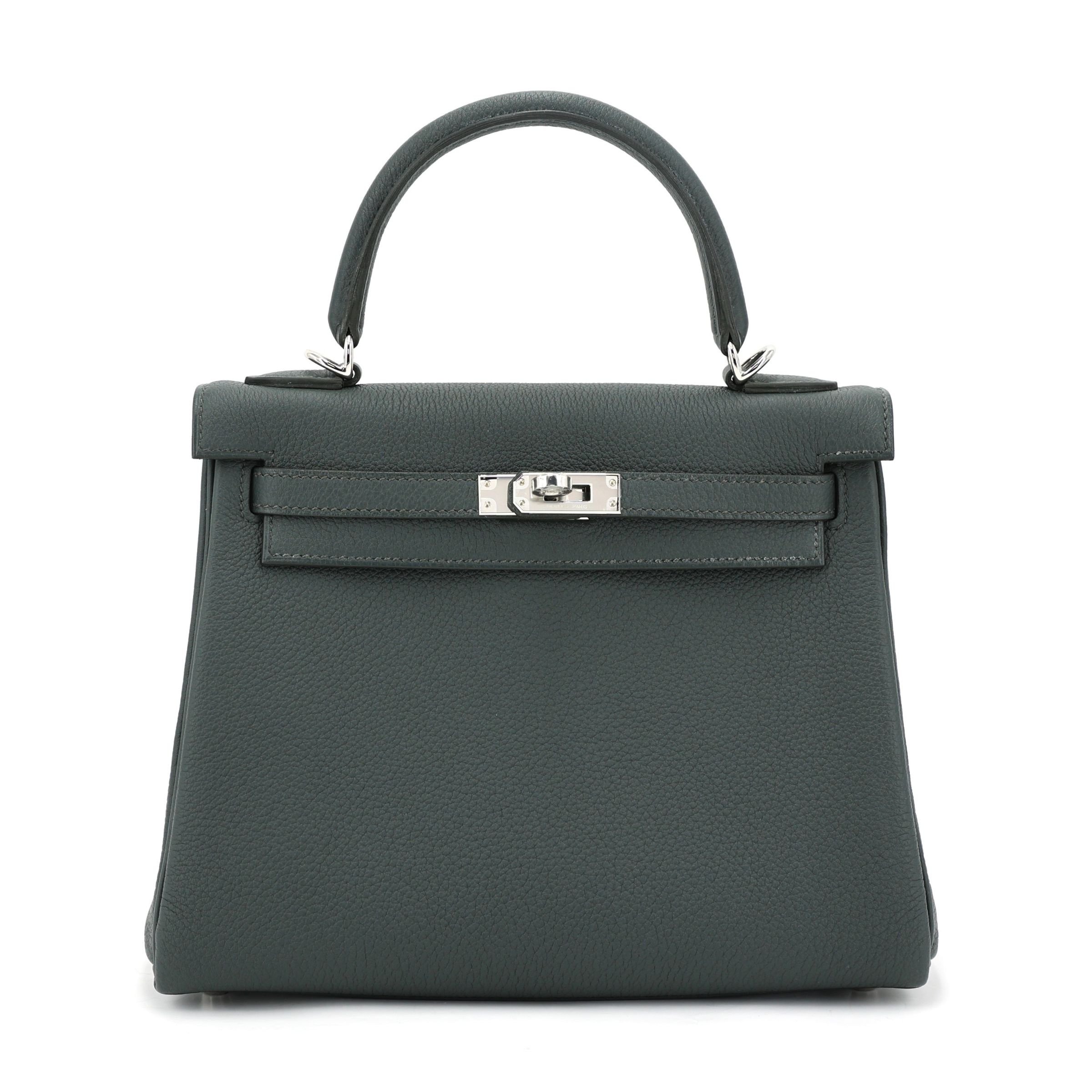 Hermes Brand New ( Rank N ) HERMÈS Kelly 25 Vert Mangrove (Q0) Togo Palladium hardware K (2025)