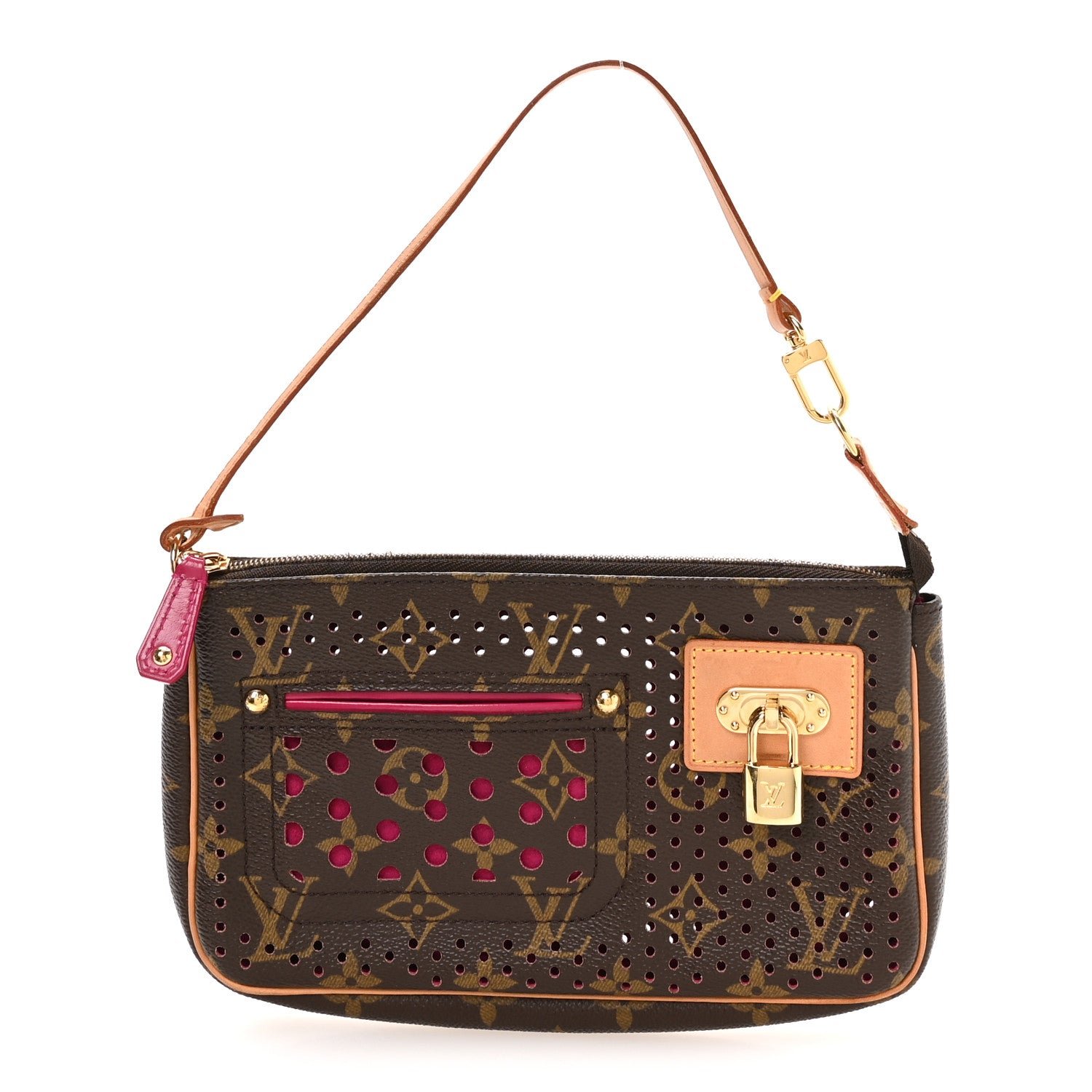 Louis Vuitton Monogram Perforated Pochette Accessories Bag Fuchsia