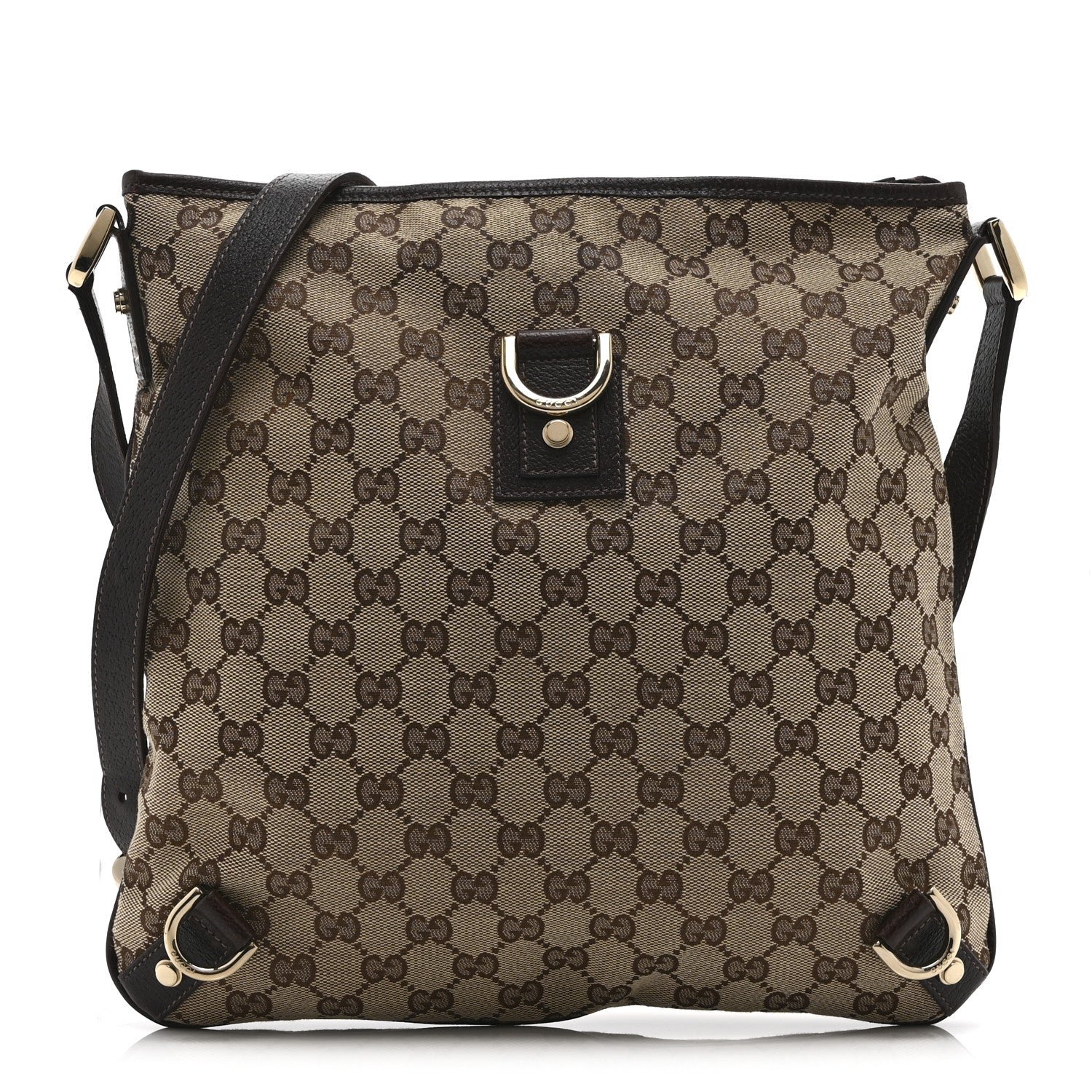 Gucci Monogram Abbey Messenger Bag Dark Brown