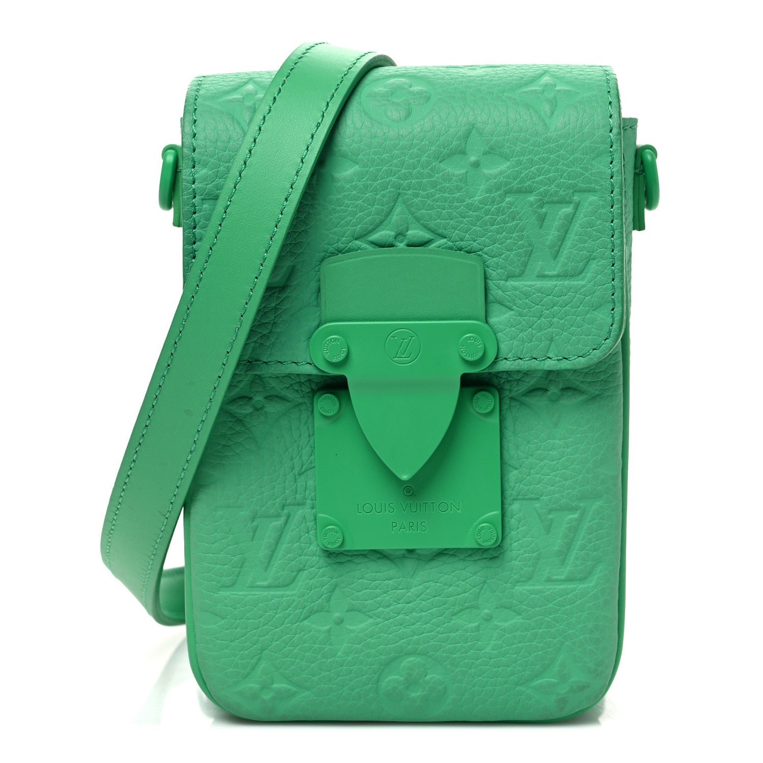 Louis Vuitton Taurillon Monogram S Lock Wearable Wallet Minty Green