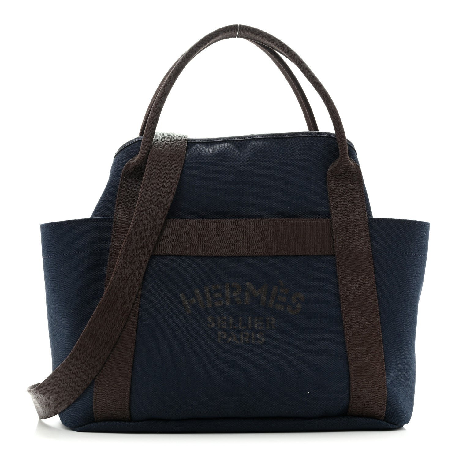 Hermes Canvas The Grooming Bag Bleu Navy Feu