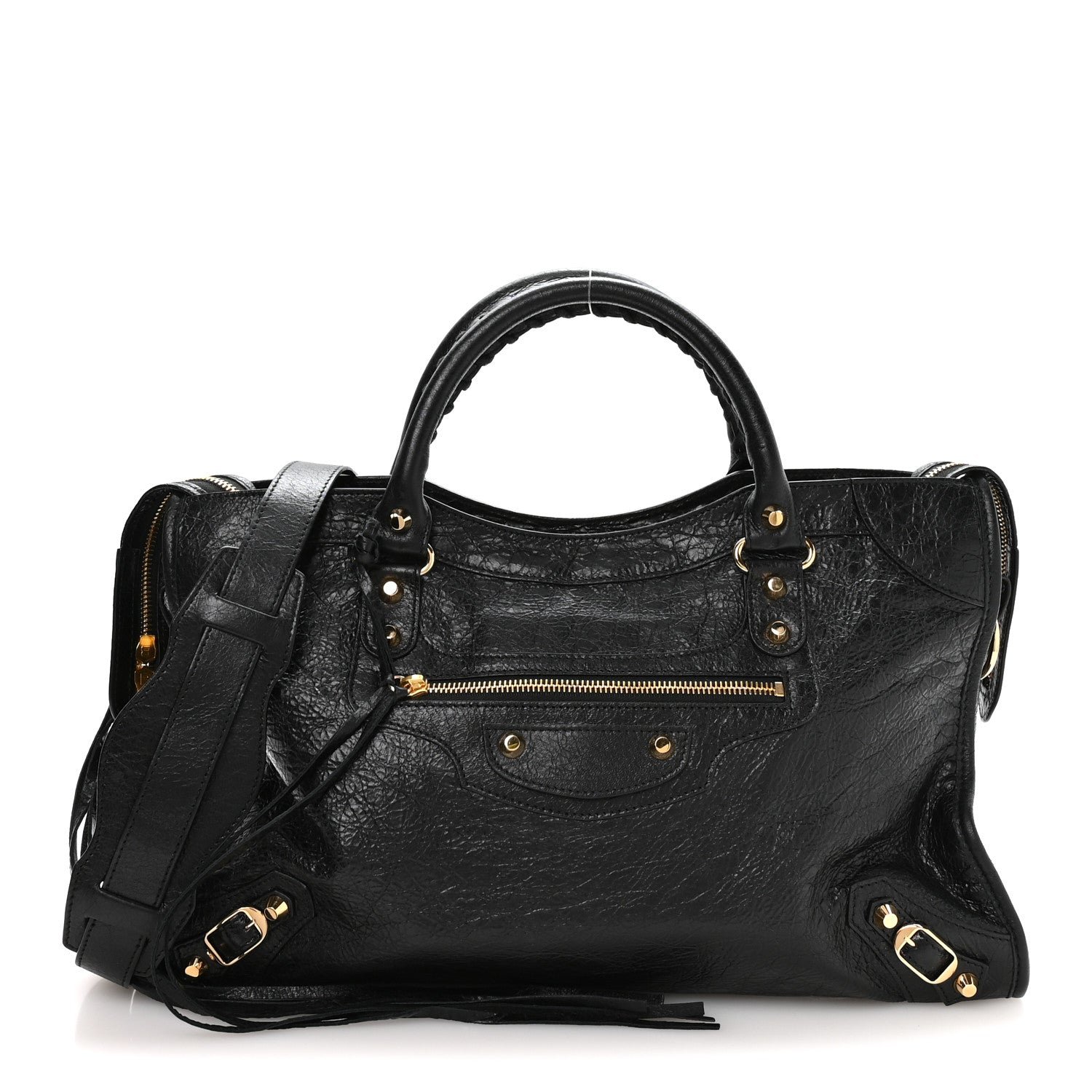 Balenciaga Agneau Classic Gold Hardware City Black