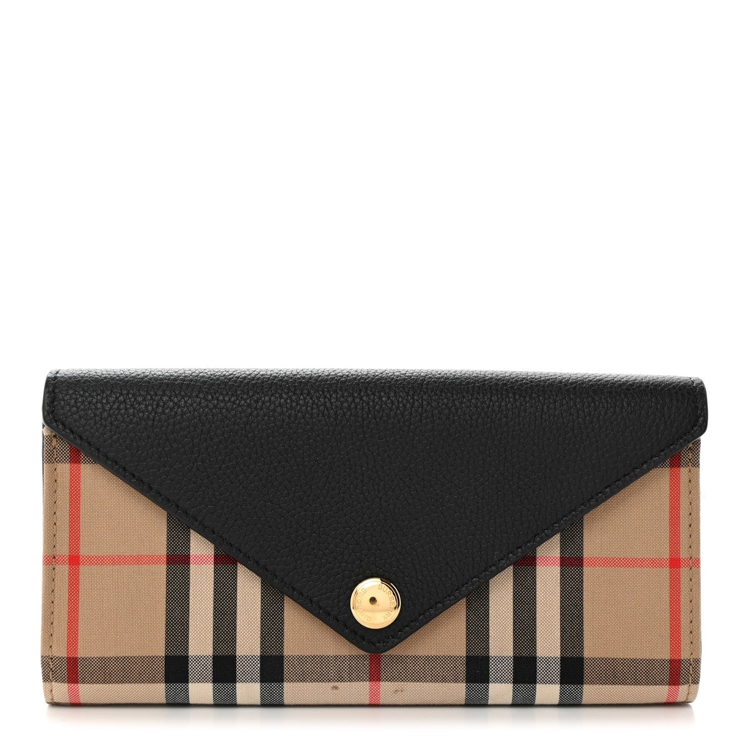 Burberry Vintage Check Grain Calfskin Halton Wallet Black