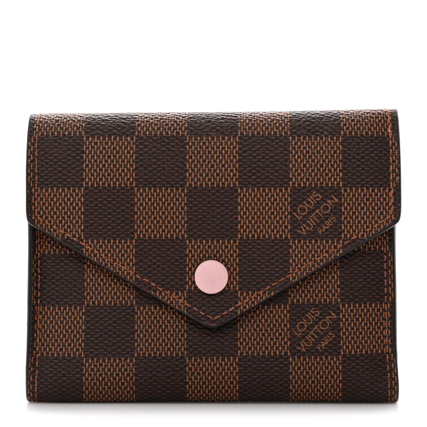 Louis Vuitton Damier Ebene Victorine Wallet Rose Ballerine