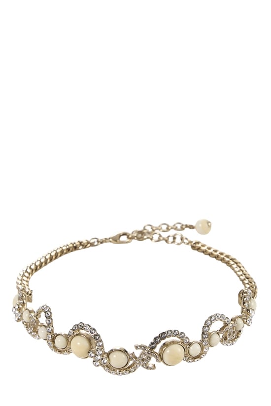 Gold Crystal 'CC' Choker
