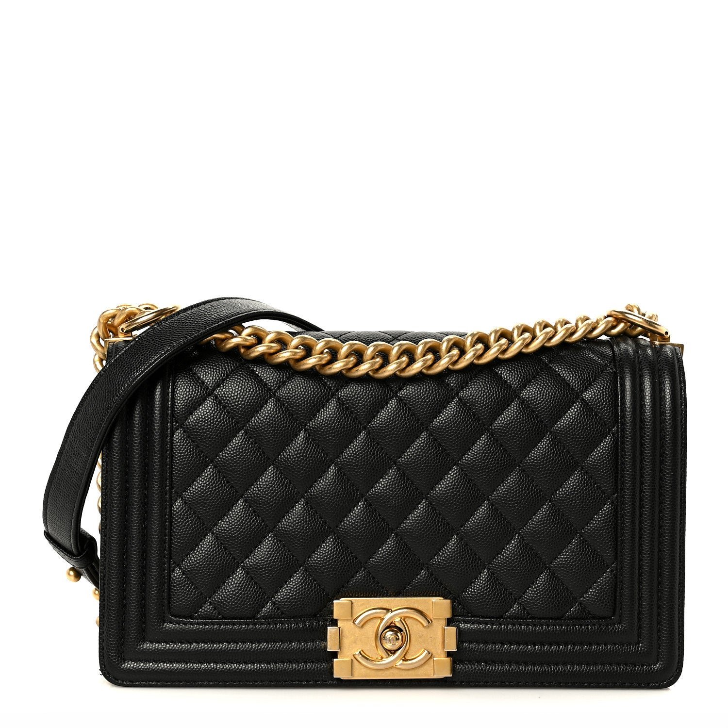 Chanel Caviar Quilted Medium Boy Flap Black