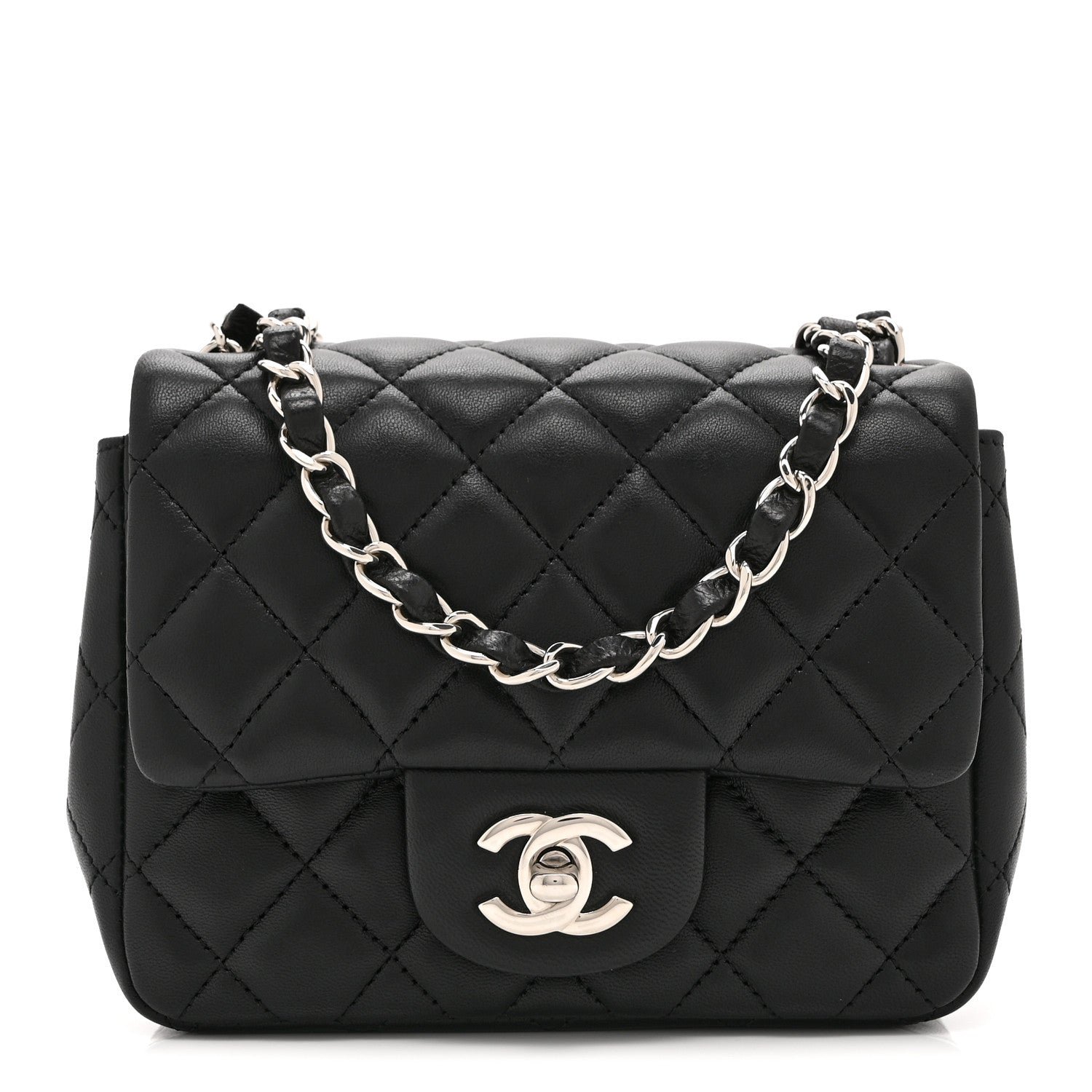 Chanel Lambskin Quilted Mini Square Flap Black