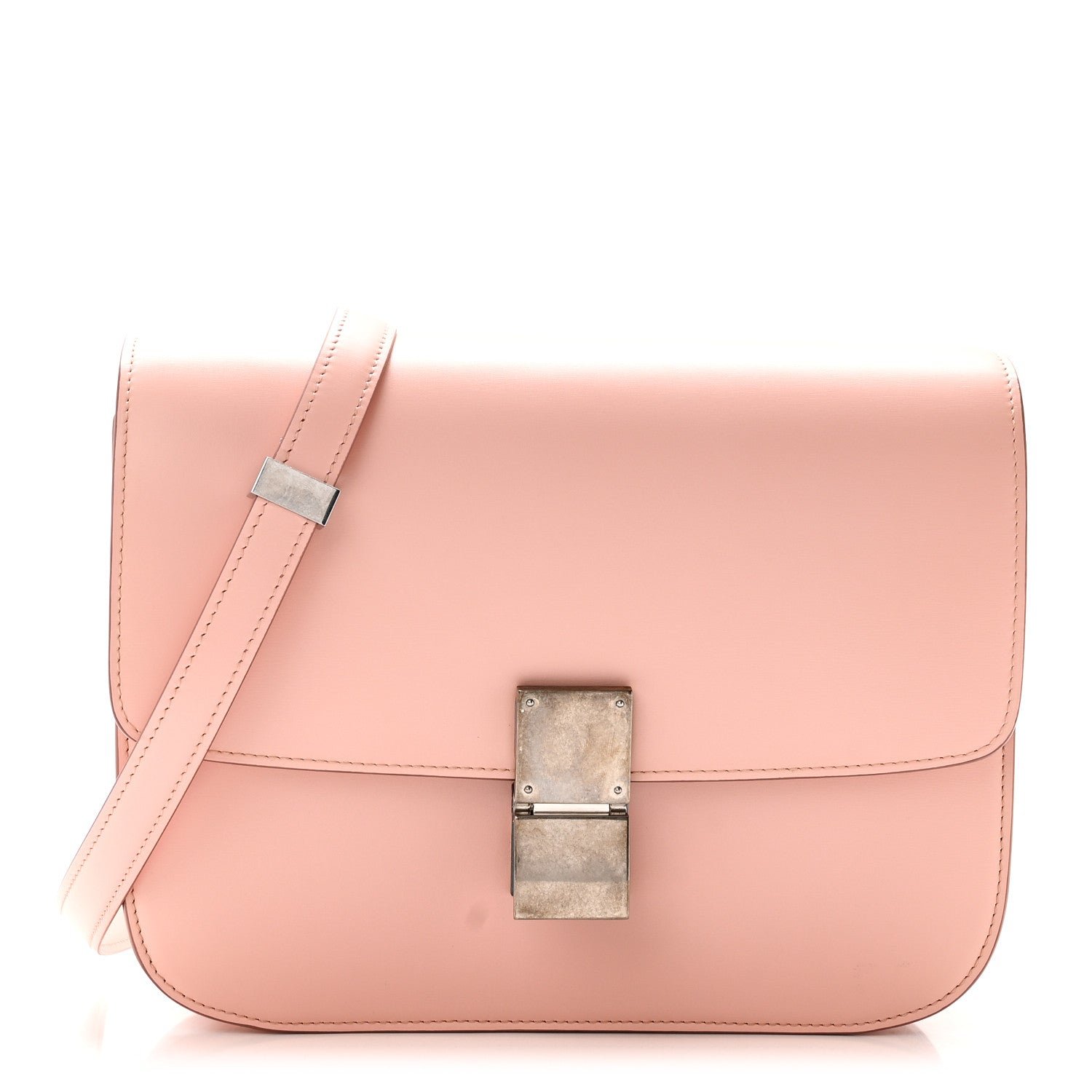 Celine Box Calfskin Medium Classic Box Flap Bag Pink